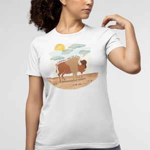Buffalo watercolor women's tshirt