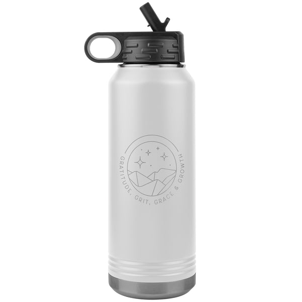 Beige Insulated Water Bottle with Straw Lid Stainless Steel Vacuum Bottles  with Handle for Hiking Biking 20 oz BAP-Free