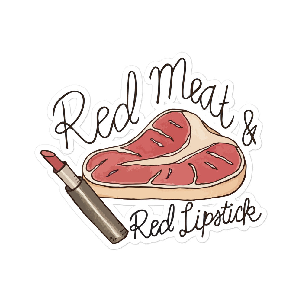 red meat red lipstick sticker
