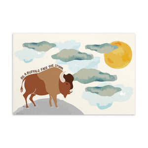 Buffalo watercolor postcard