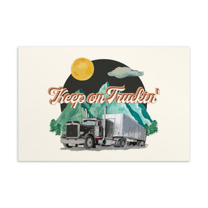 keep truckin watercolor postcard