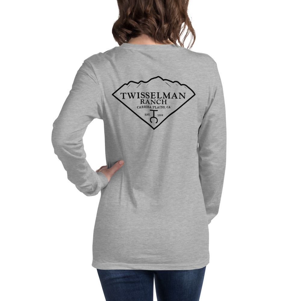 twisselman ranch heather grey long sleeve womens tshirt back