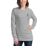Load image into Gallery viewer, twisselman ranch heather grey long sleeve womens tshirt front
